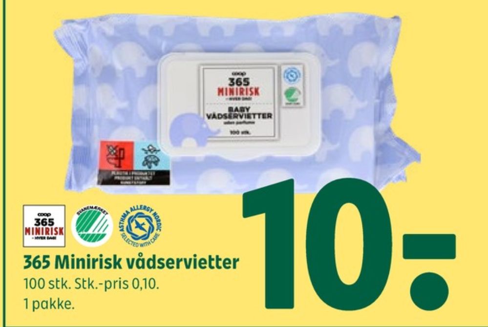 Coop 365 Minirisk, Vådservietter