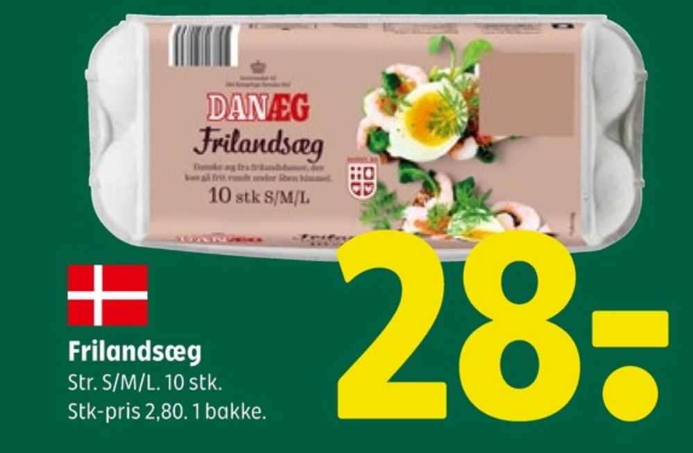 Danæg, Frilandsæg S/M/L