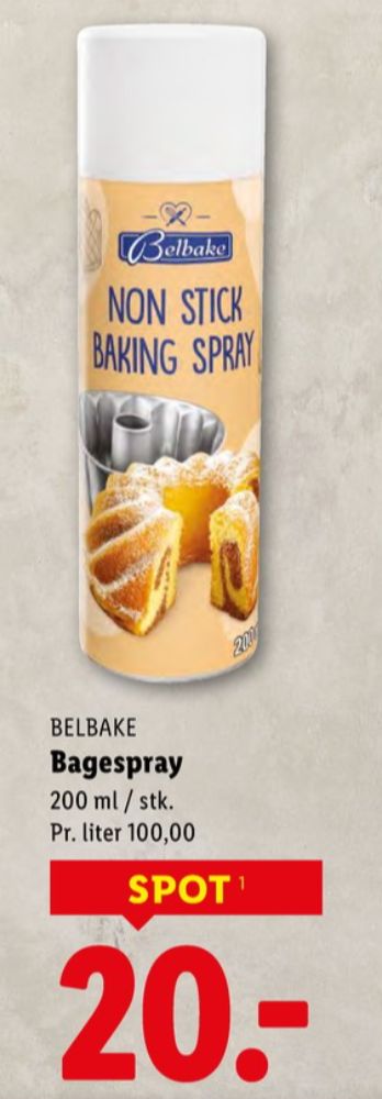 Belbake, Bagespray