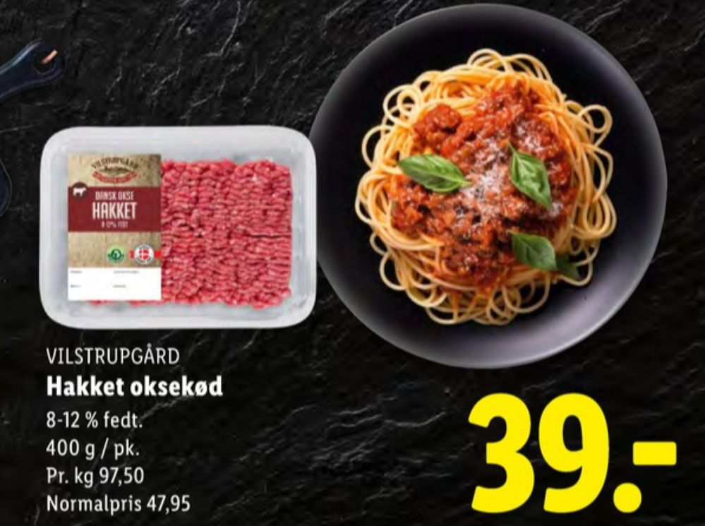 Vilstrupgård, Hakket oksekød 8-12%