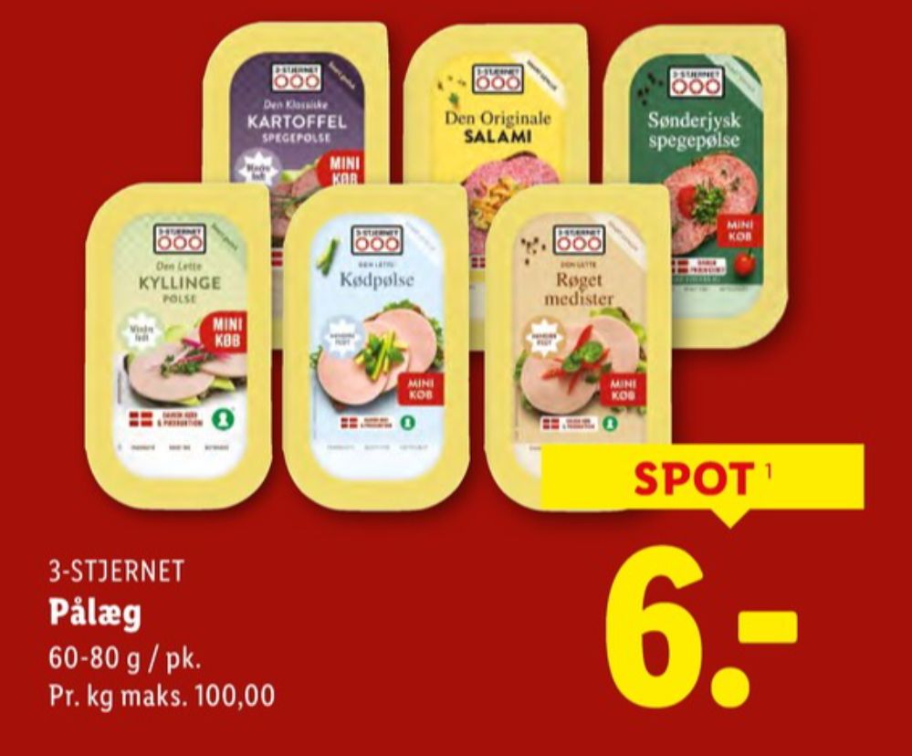 3-stjernet Gul bordpak, Kyllingepølse - Den Lette