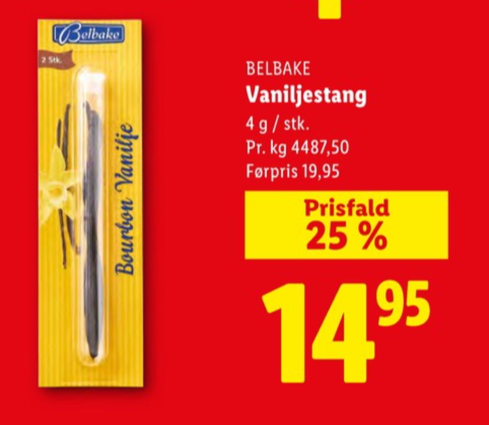 Belbake, Vaniljestang