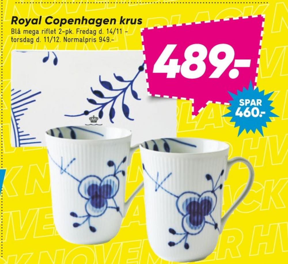 Royal Copenhagen Blå Mega Riflet, Krus