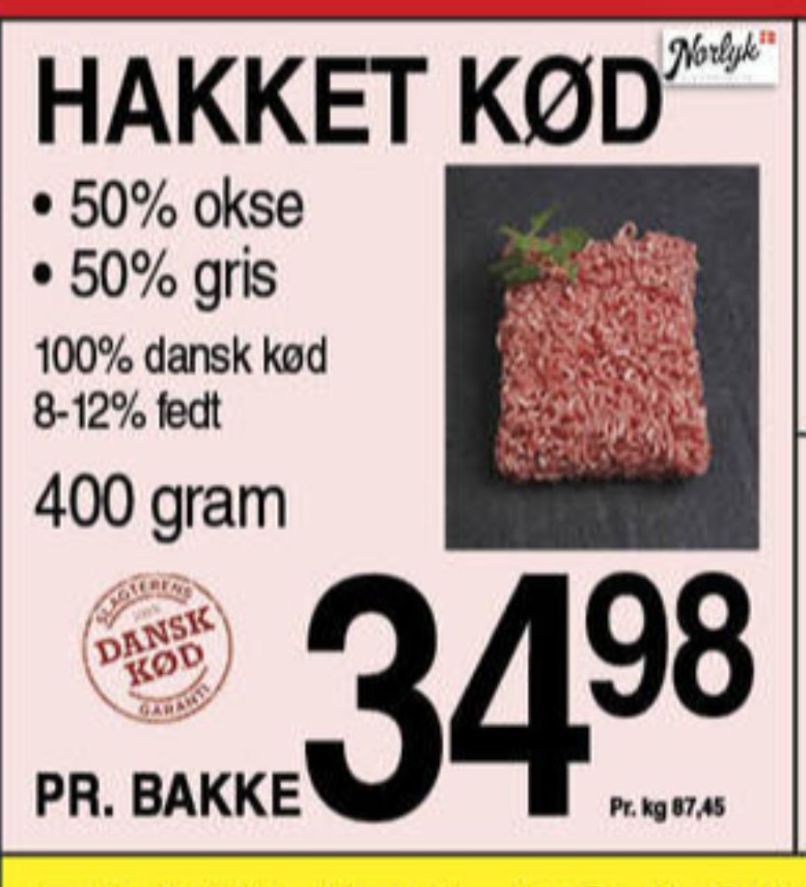 Norlyk Slagter, Hakket oksekød 8-12%