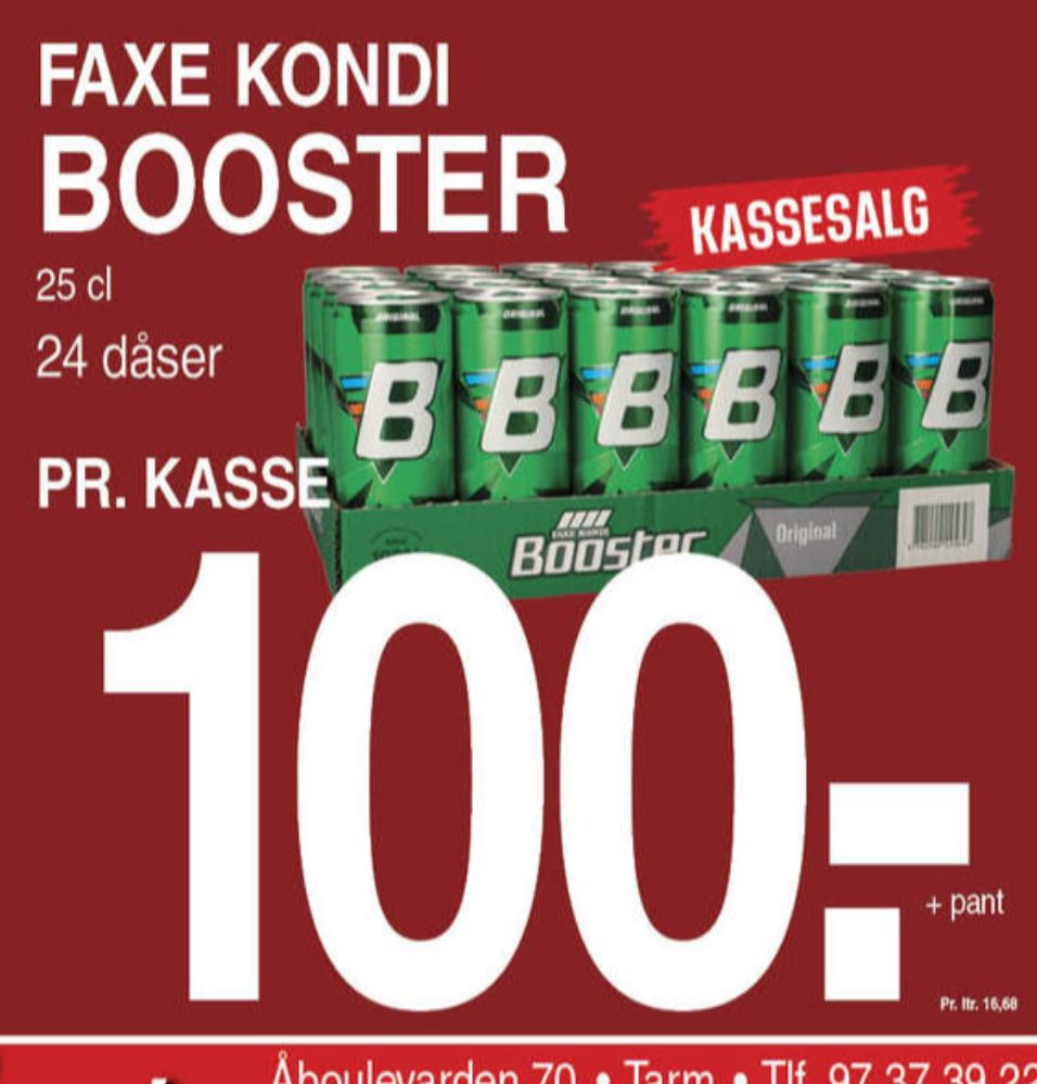 Faxe Kondi Booster Original, Energidrik 24 pk.