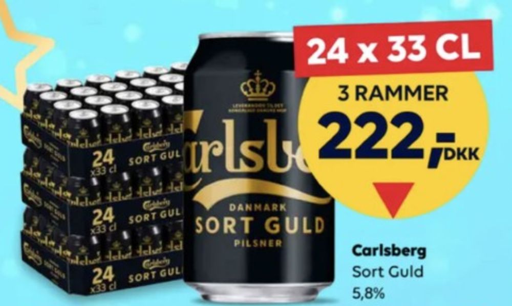 Carlsberg Sort guld, Øl 24 pk.