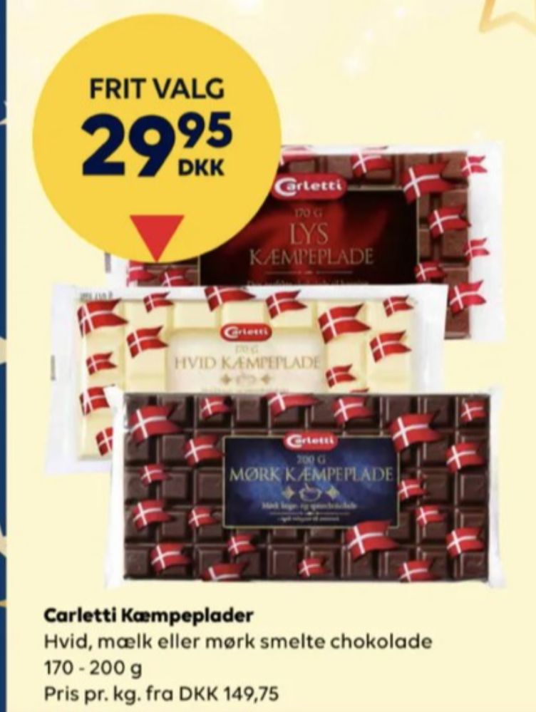Carletti, Mørk Kæmpeplade 70%