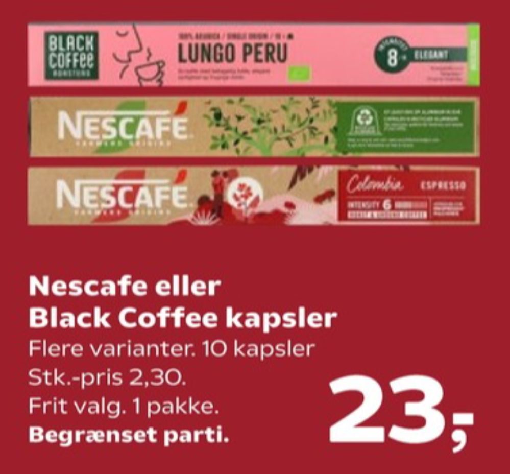 Black Coffee Lungo Crema, Kaffekapsler