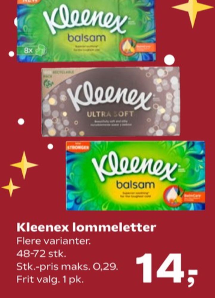 Kleenex, Lommetørklæder