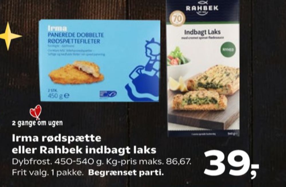 Irmas, Rødspættefileter