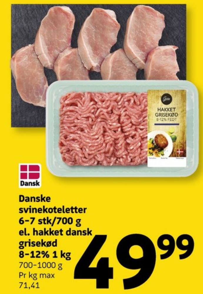 Gestus, Hakket grisekød 8-12%