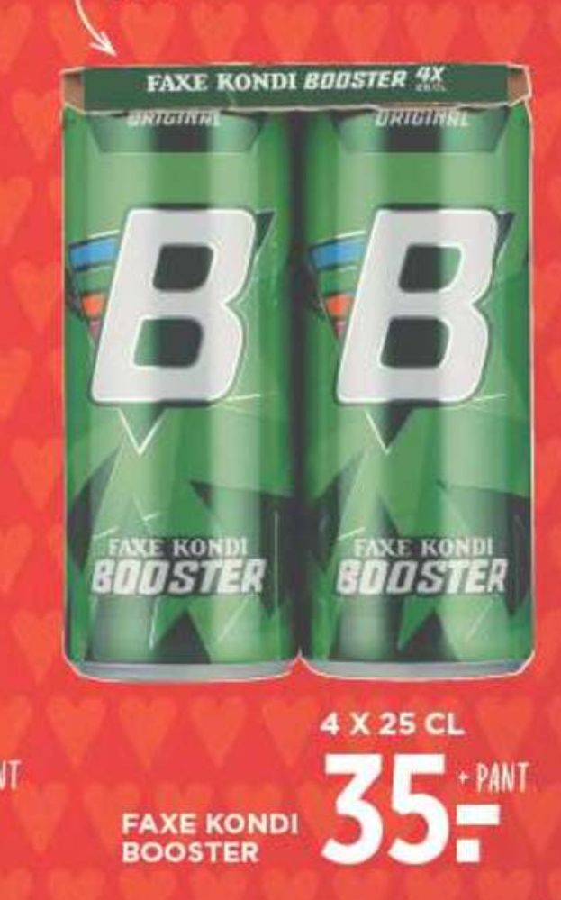 Faxe Kondi Booster , Energidrik 4 pk.