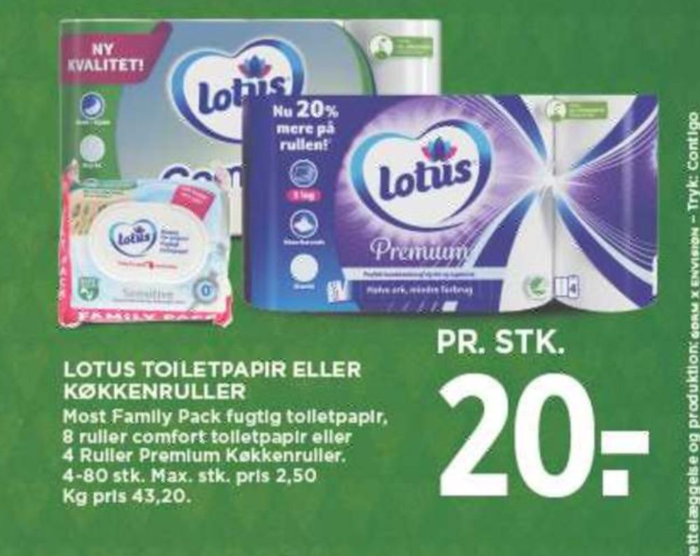 Lotus Sensitive Clean, Toiletpapir