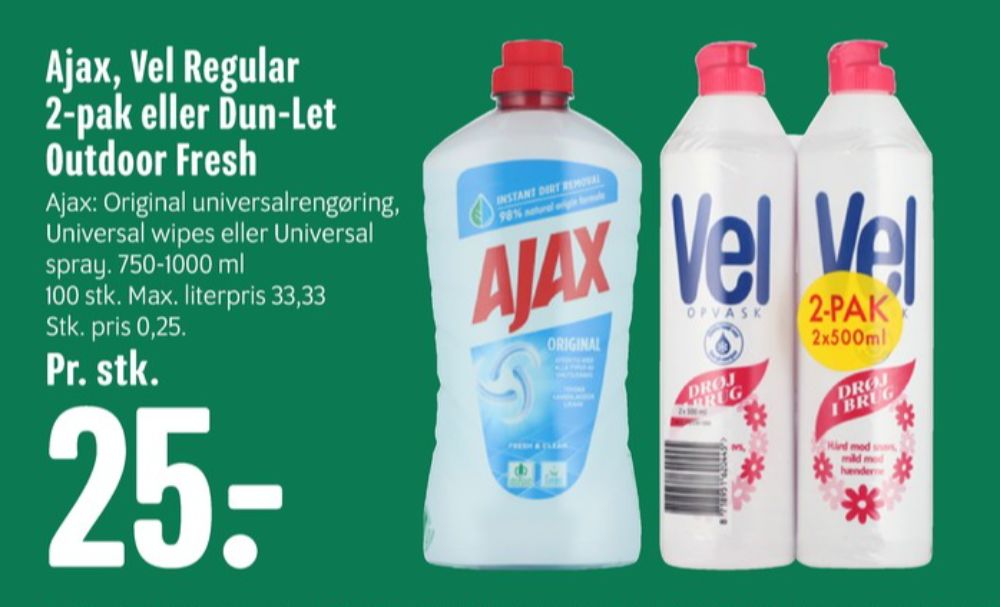 Ajax, Rengøring - universal