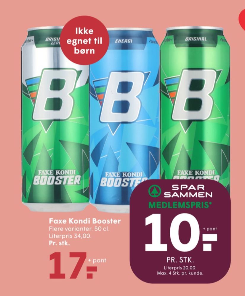 Faxe Kondi Booster Original Zero, Energidrik