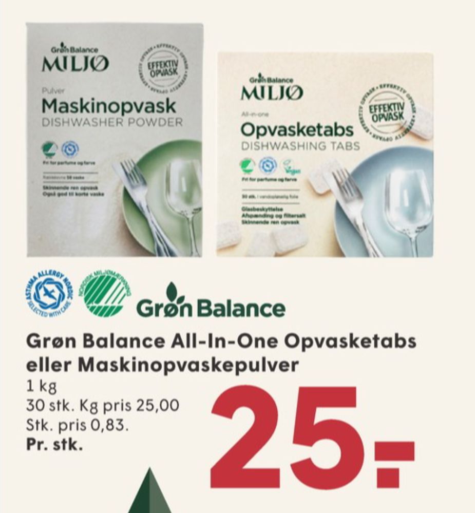 Grøn Balance, Maskinopvask-tabs