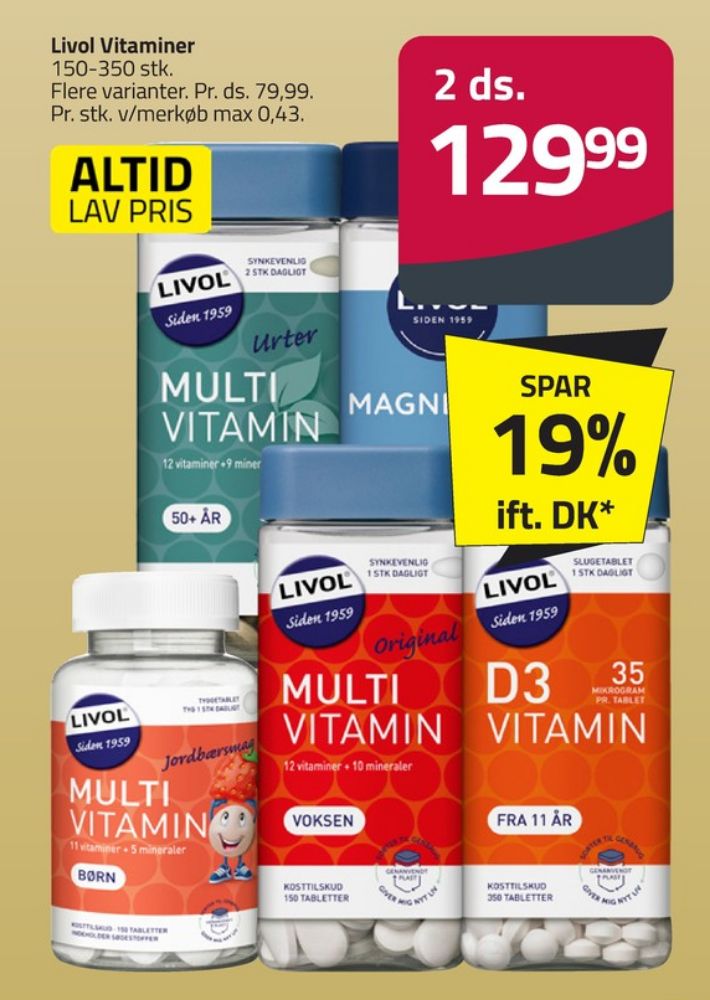 Livol Multi, Vitaminer