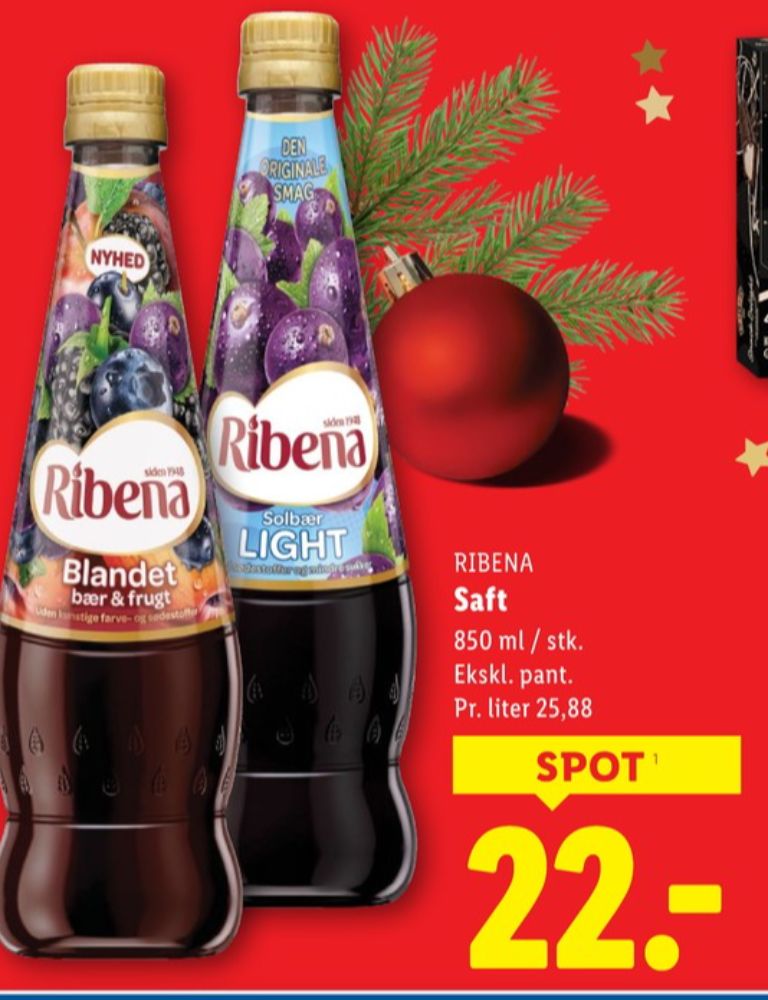 Ribena, Solbær Light Frugtsaft
