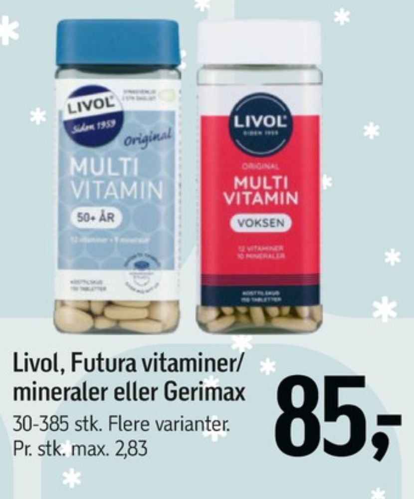 Livol Multi, Vitaminer