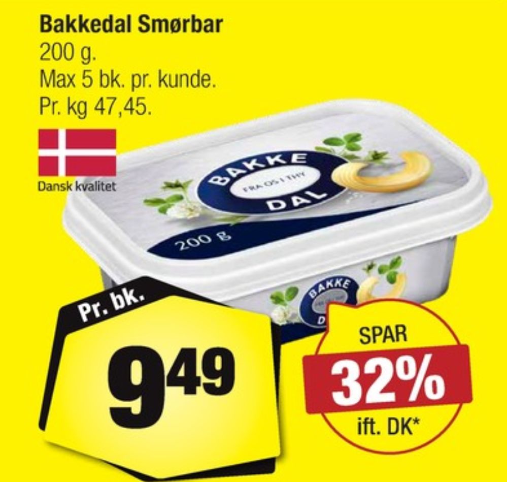 Bakkedal, Smørbar