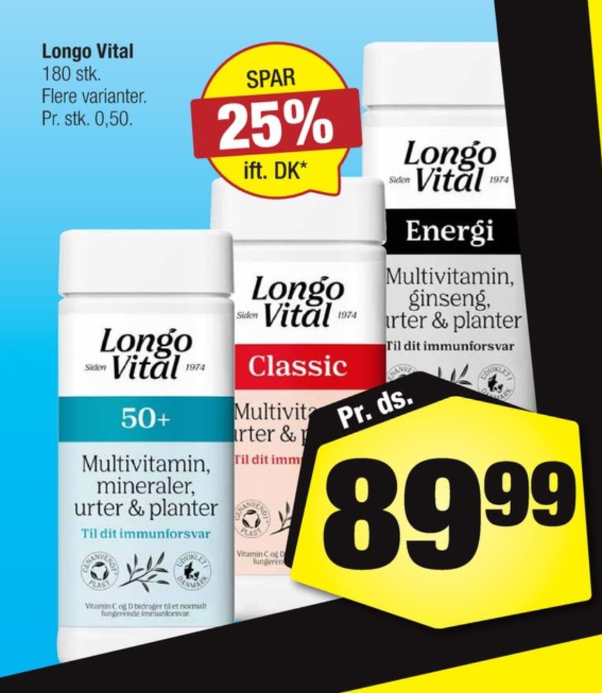 Longo Vital, Vitaminer