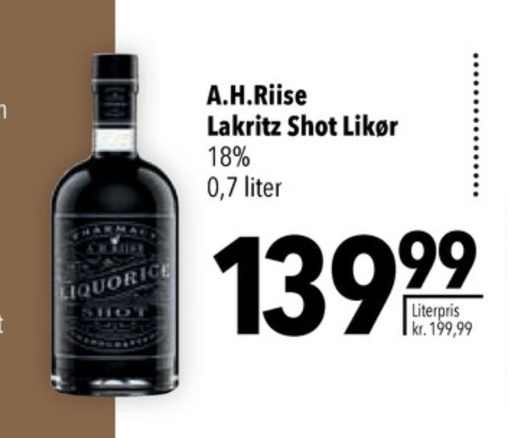 AH Riise Lakritz Shot Likør, Shots
