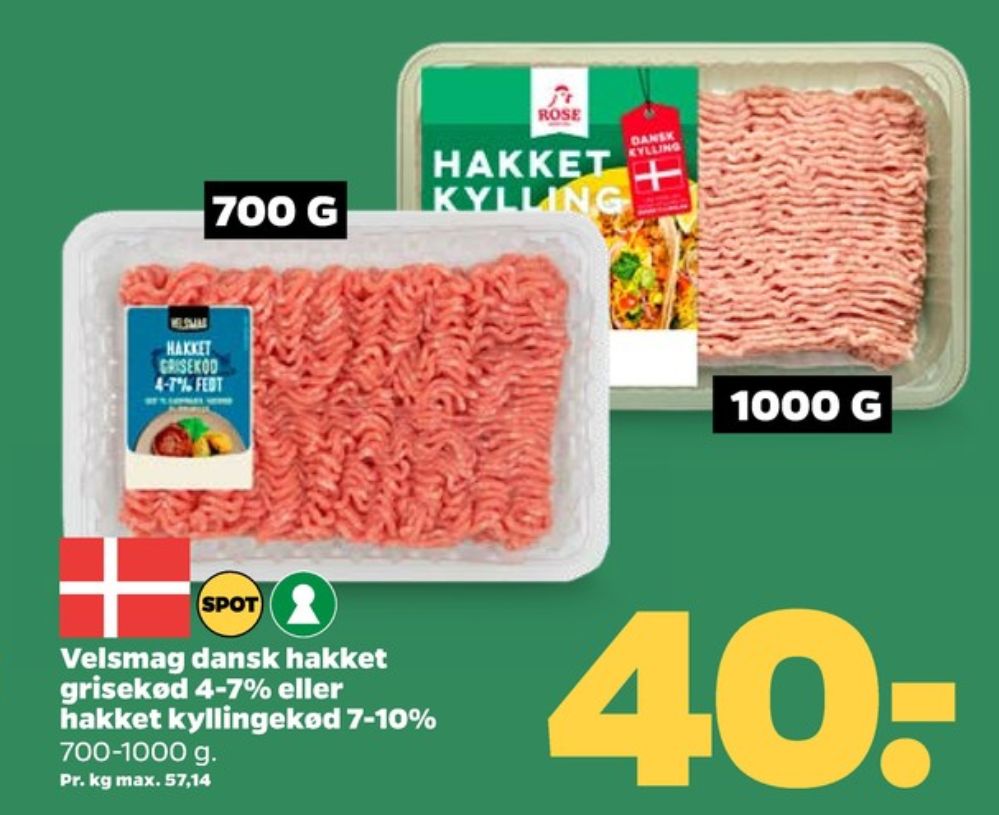 Rose, Hakket kylling 7-10%