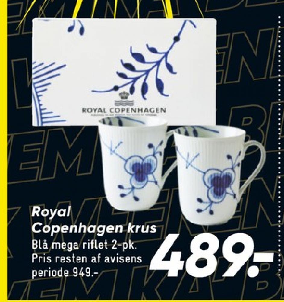 Royal Copenhagen Blå Mega Riflet, Krus