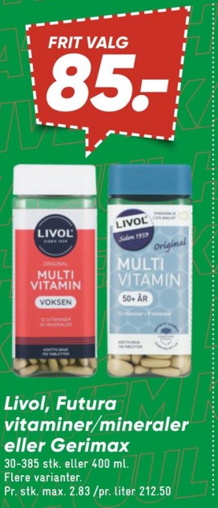 Livol Multi, Vitaminer