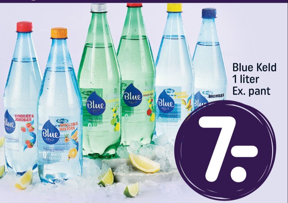 Blue Keld Hindbær & Jordbær, Mineralvand med brus, hindbær og jordbær