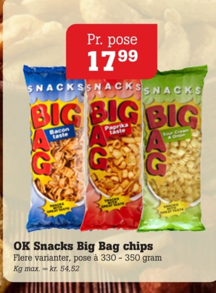 OK Snacks, Big Bag Bacon Taste