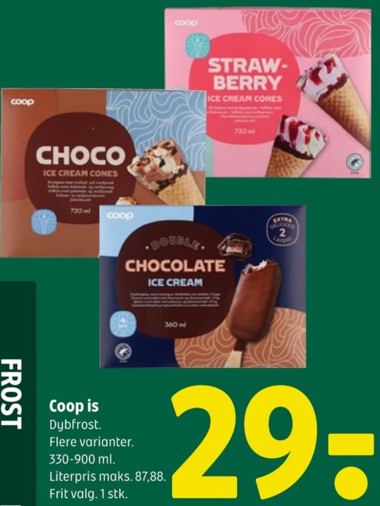 Coop, Jordbær Isvafler