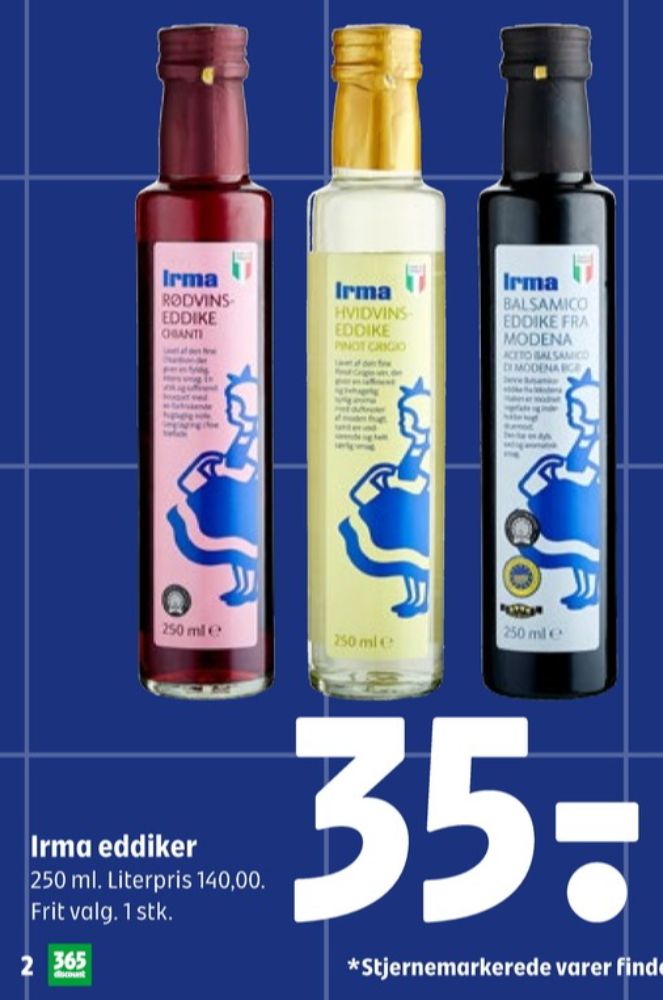 Irmas, Balsamico eddike