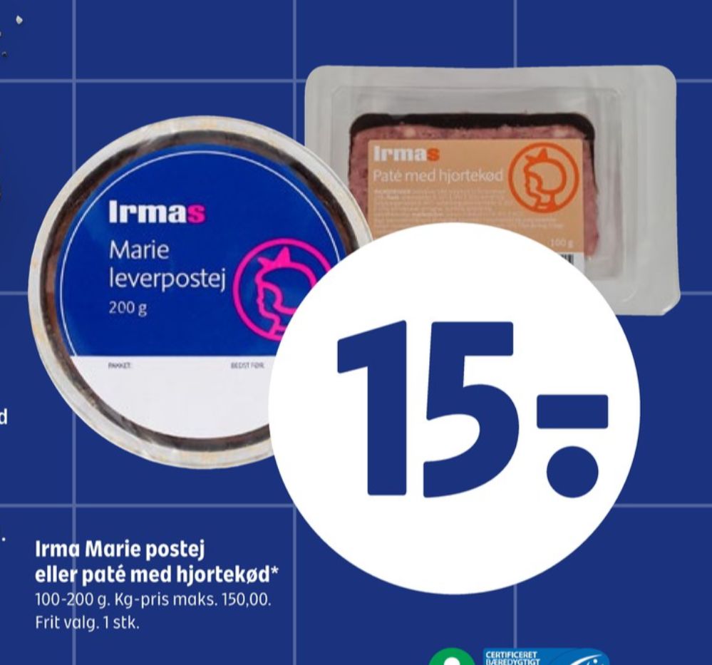 Irmas Marie, Leverpostej