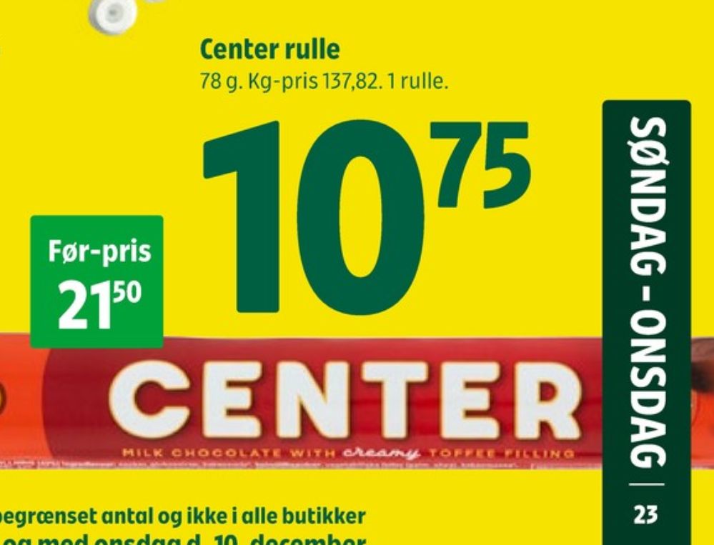 Cloetta Center, Chokoladeruller Toffee