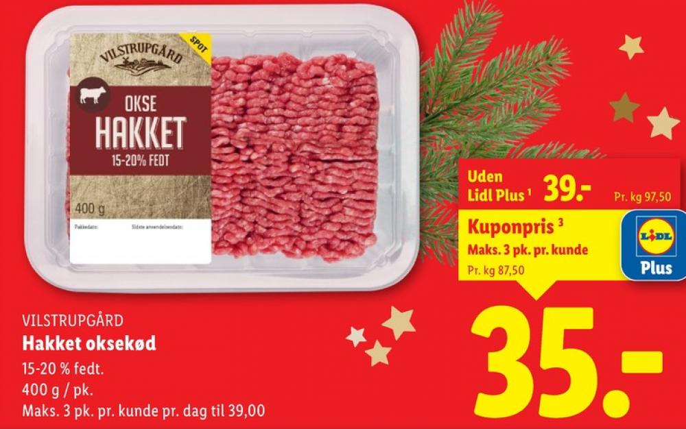 Vilstrupgård, Hakket oksekød 8-12%