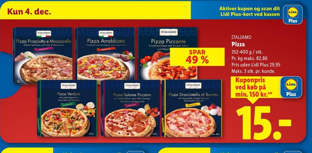 Italiamo, Prosciutto e Mozzarella Pizza