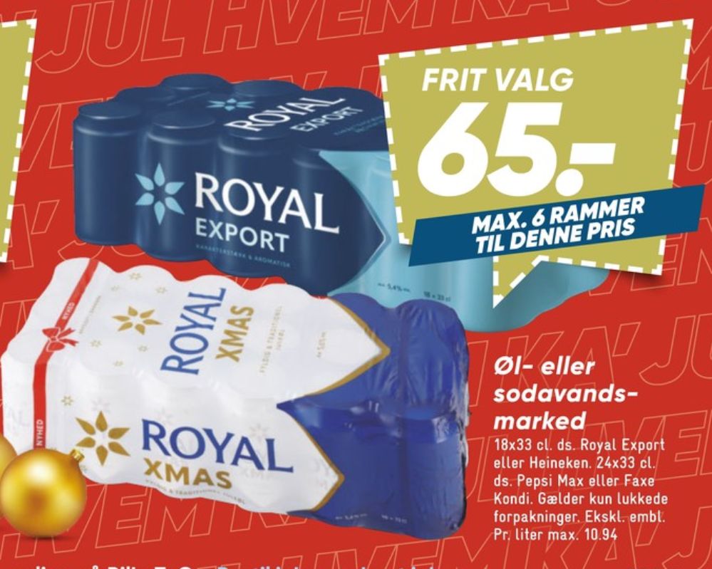 Royal XMAS, Øl 18 pk.