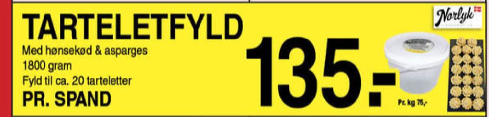 Norlyk Slagter, Tarteletfyld Høns i Asparges