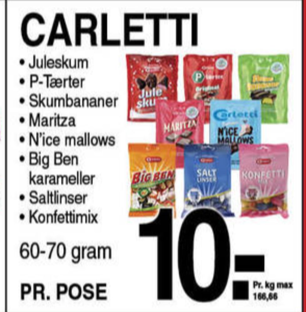 Carletti Saltlinser, Dragée