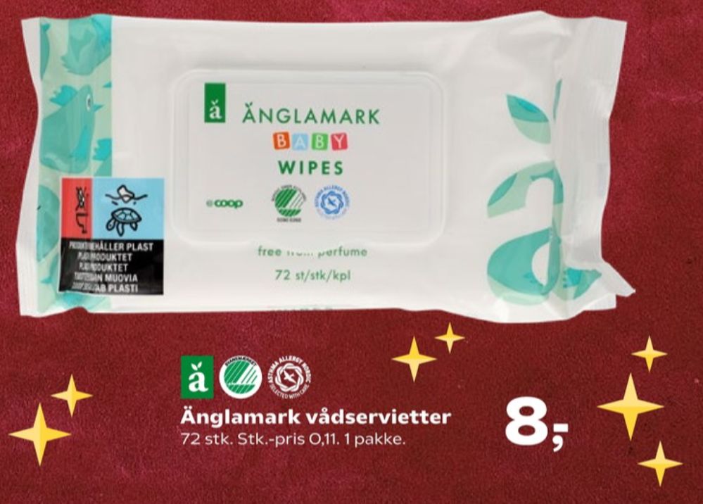 Änglamark, Vådservietter