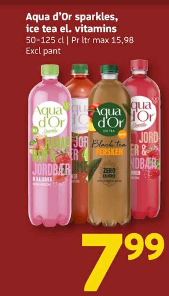 Aqua d'Or Sparkles, Mineralvand med brus, jordbær og lime