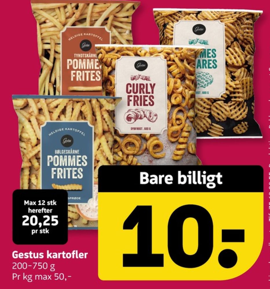 Gestus, Pommes Frites Tyndtskårne