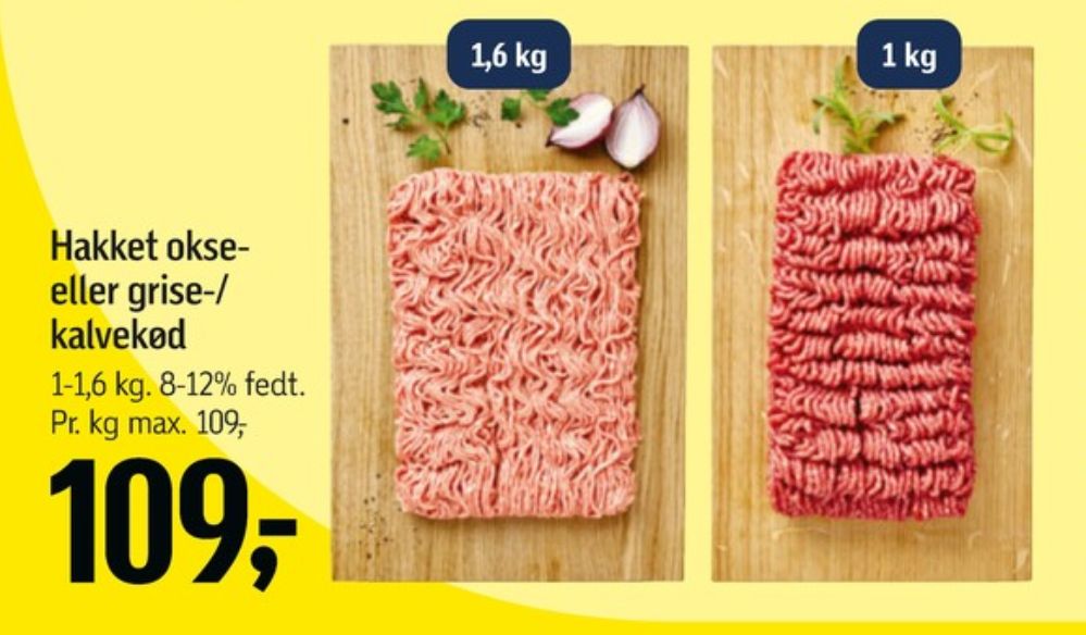 Hakket oksekød 8-12%