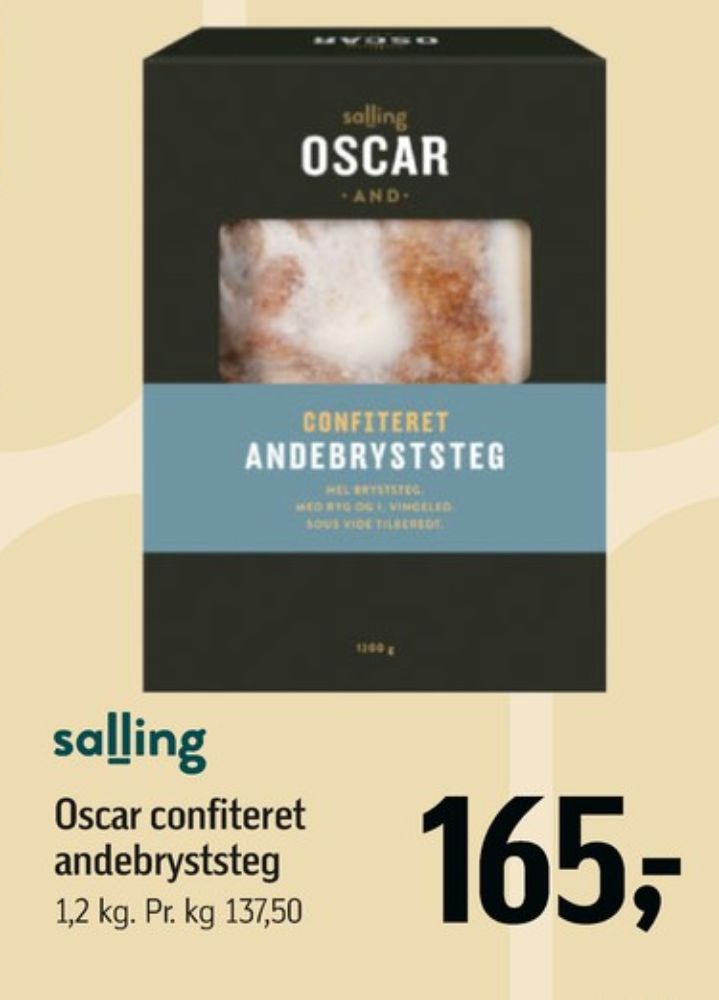 Salling Oscar, Confiteret Andebryst