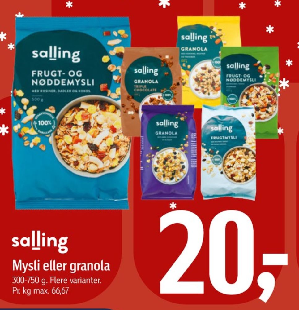 Salling, Granola Mørk chokolade & blåbær