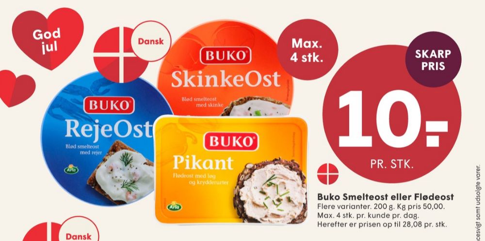 Buko Smelte, Smøreost Skinkeost