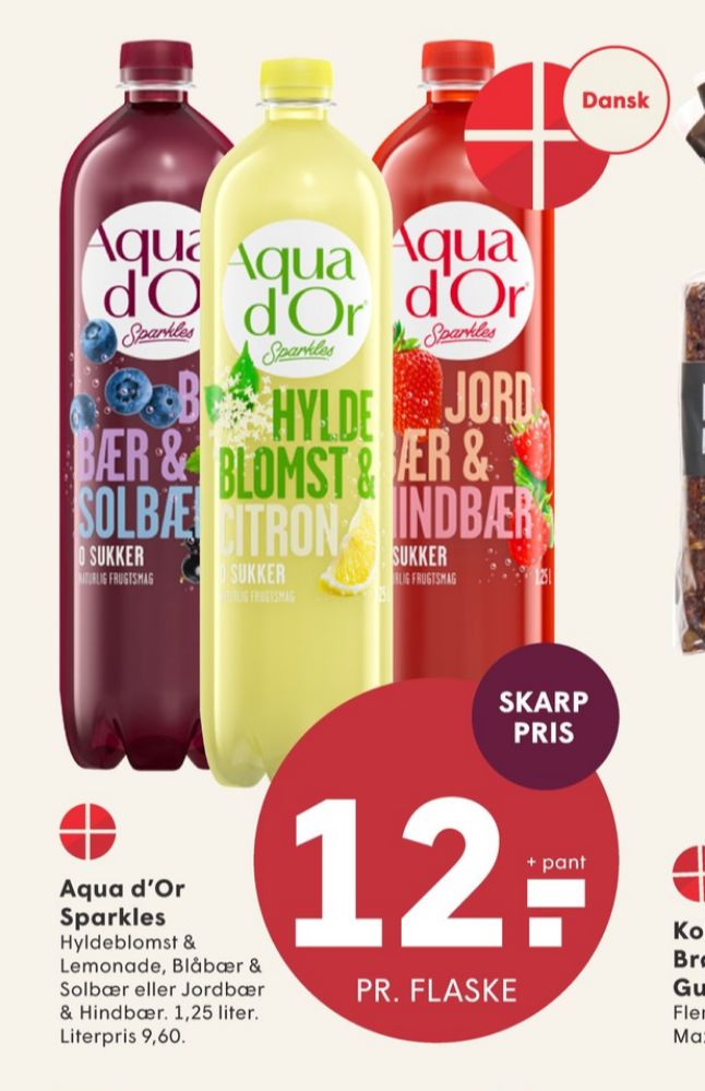 Aqua d'Or Sparkles, Mineralvand med brus, jordbær og hindbær
