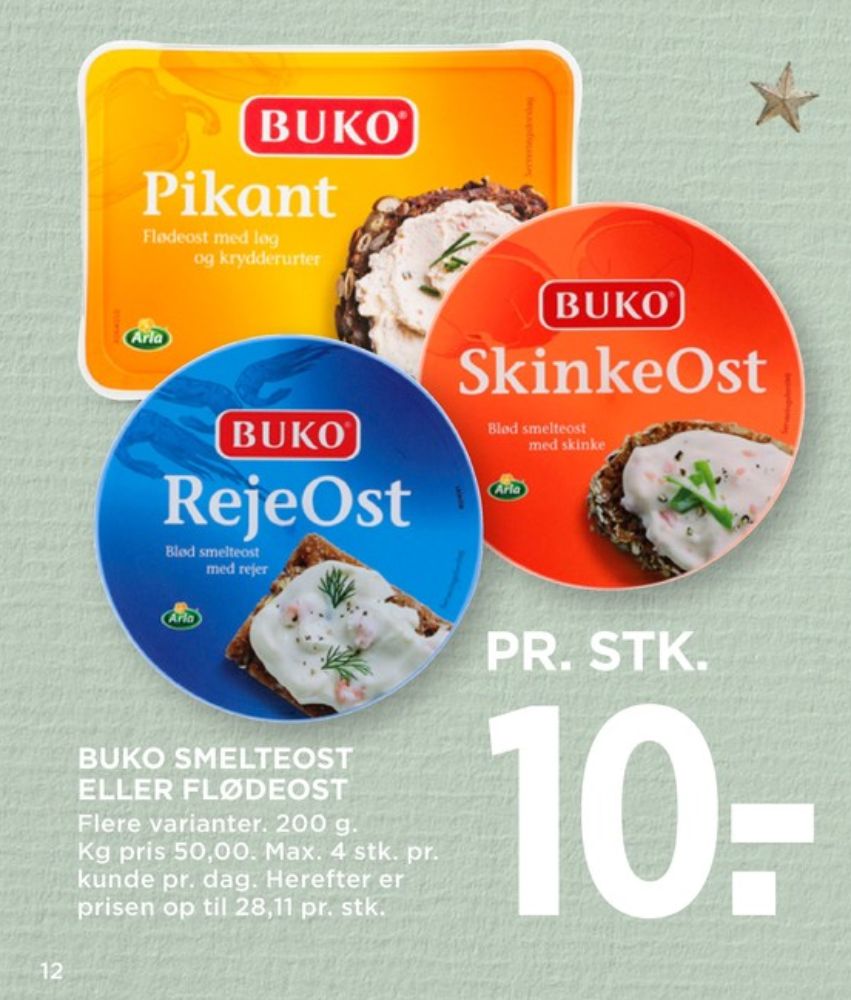 Buko Smelte, Smøreost Skinkeost