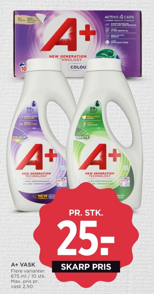 A+, Vaskemiddel-tabs